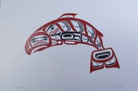 Salmon by David Boxley Tsimshian Artist 6"x9" Art Card
