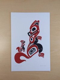 Mother and Child by Danny Dennis Tsimshian Artist 6"x9" Art Card