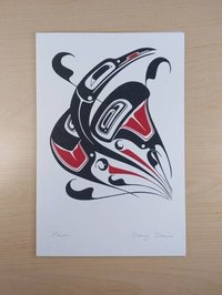 Raven by Danny Dennis Tsimshian Artist 6"x9" Art Card No. 3037