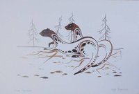 Otter Partners by Ray Baptiste Ojibway Artist 6"x9" Art Card