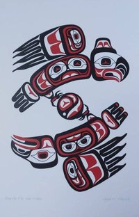 Battle For The Moon by Lloyd Harsch Haida Artist 6"x9" Art Card