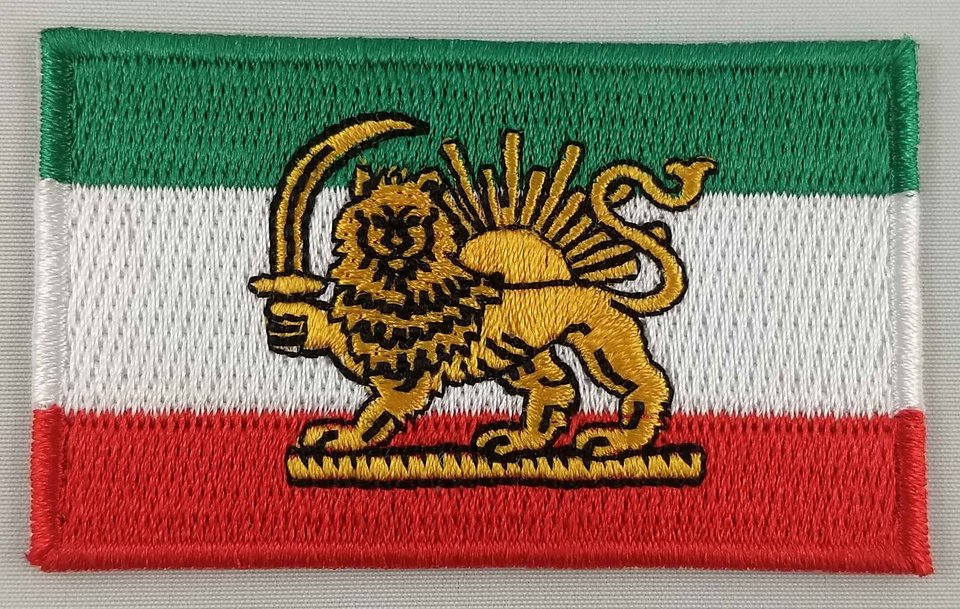 Iran Lion Flag Patch Embroidered Iron On Badge Applique Iranian