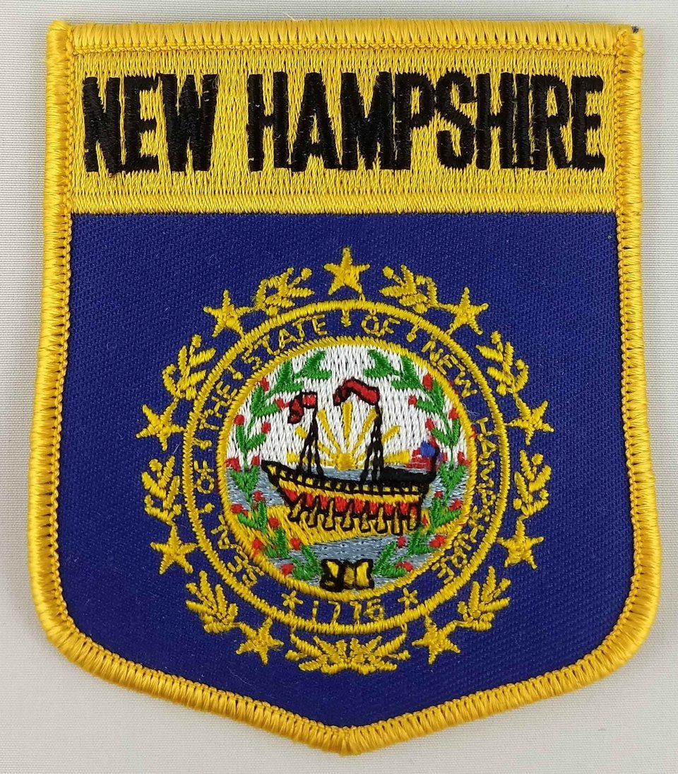 New Hampshire State Shield Patch Badge Embroidered Iron On Applique USA United States of America