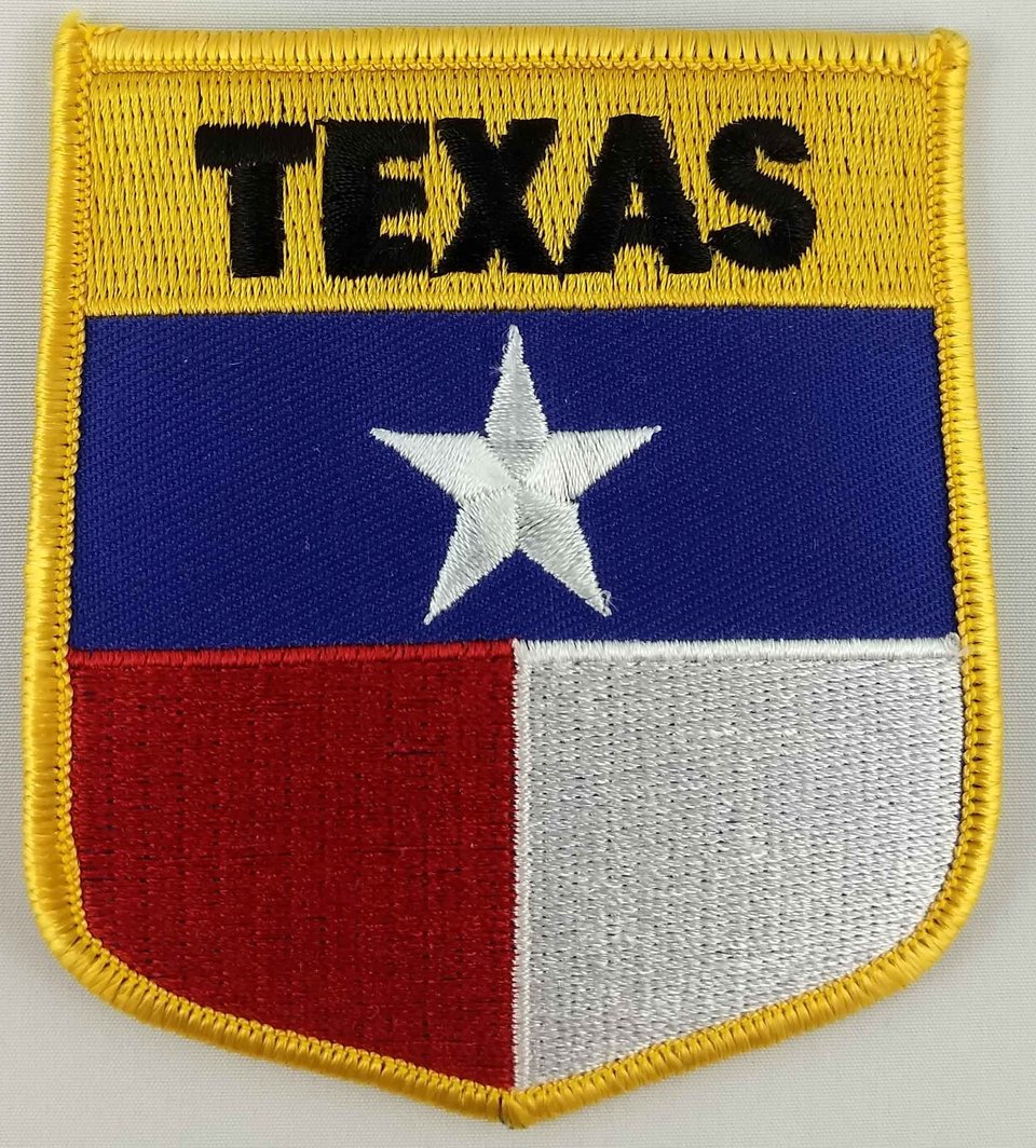 Texas State Shield Patch Badge Embroidered Iron On Applique USA United States of America