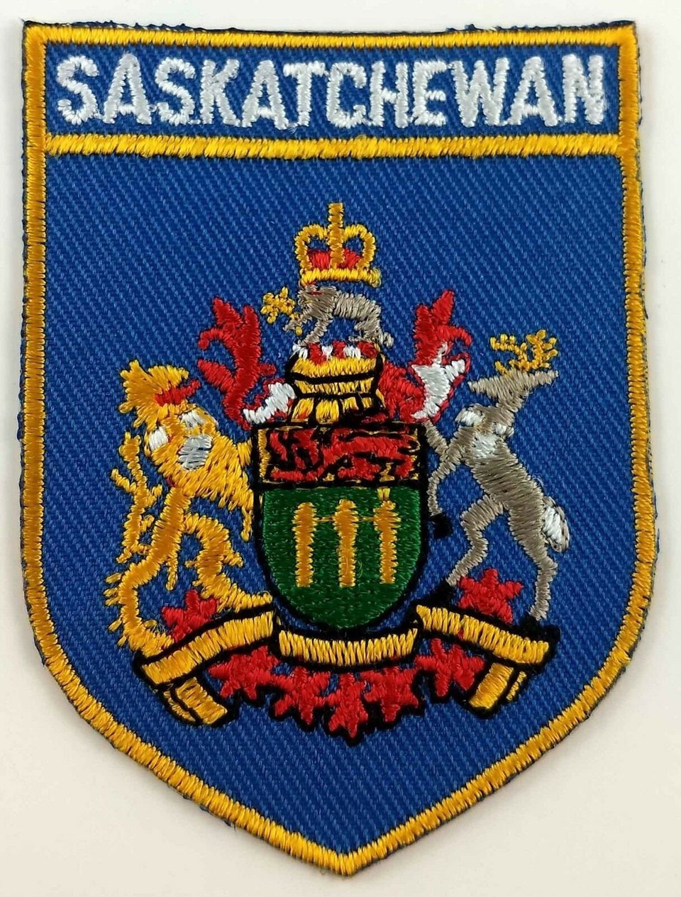 Saskatchewan COA Coat of Arms Shield Crest Patch Embroidered Badge Iron On Sew On Canadian Province