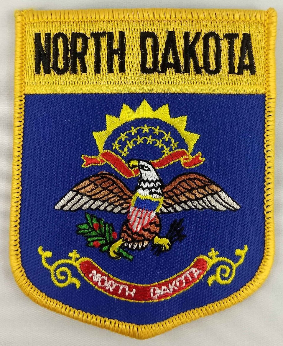 North Dakota State Shield Patch Badge Embroidered Iron On Applique USA United States of America