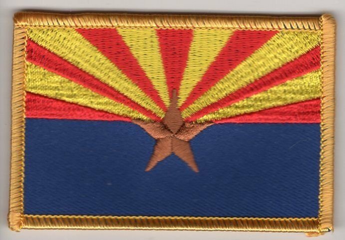 Arizona Flag Patch Embroidered Iron On Applique