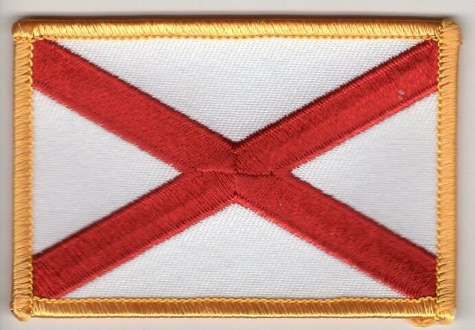 Alabama State Flag Patch Badge Embroidered Iron On Applique USA United States of America