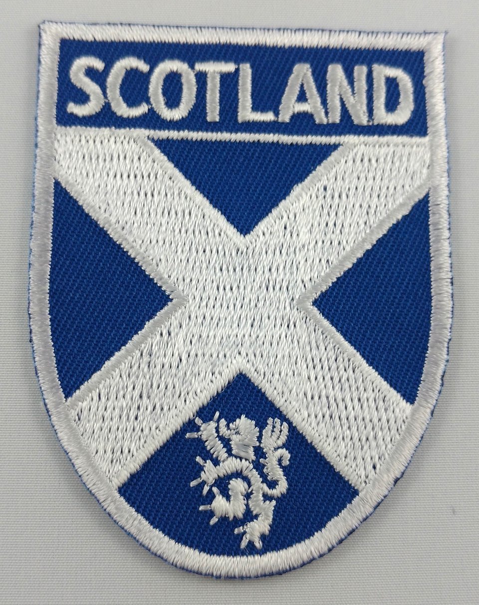Scotland Shield Crest Patch Embroidered Iron On Applique Scottish St. Andrew