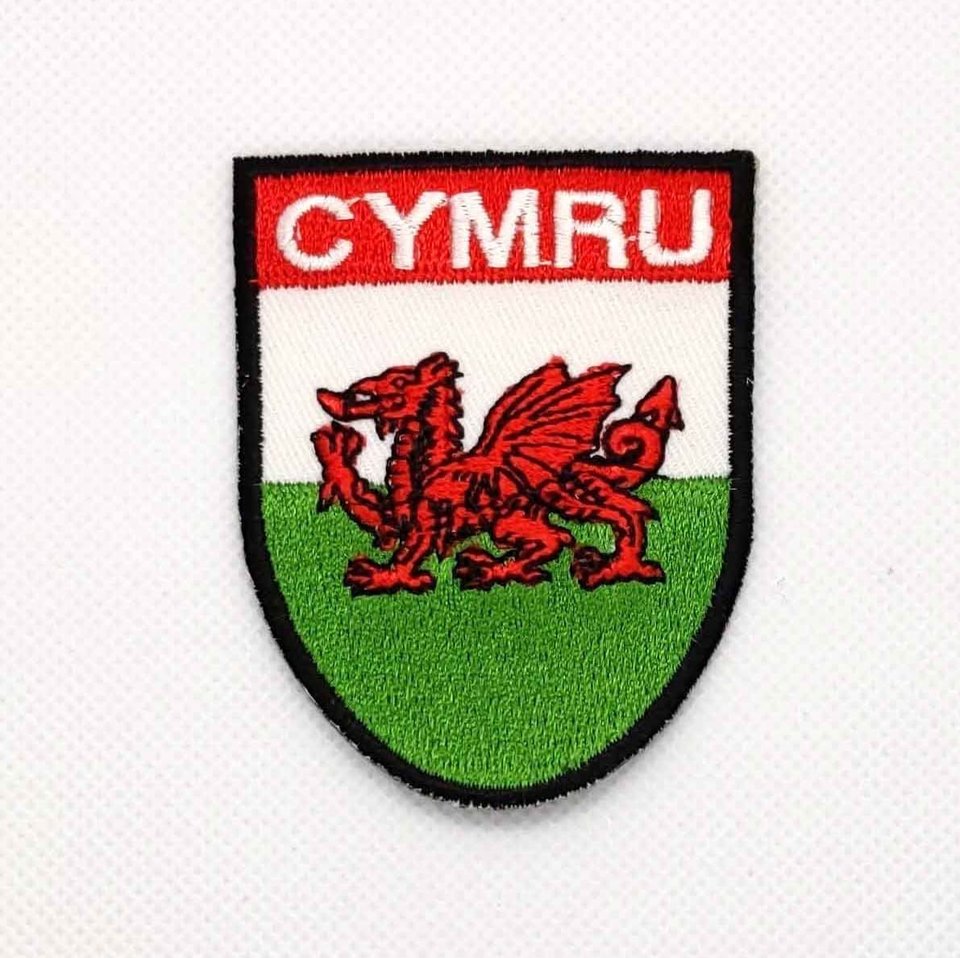Wales Cymru Shield Crest Patch Badge Embroidered Iron On Applique Welsh