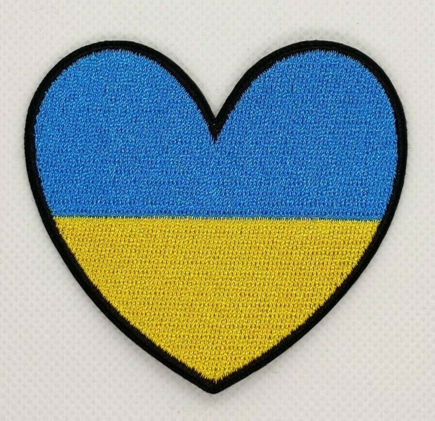 Ukraine heart flag patch badge embroidered iron on applique ukrainian