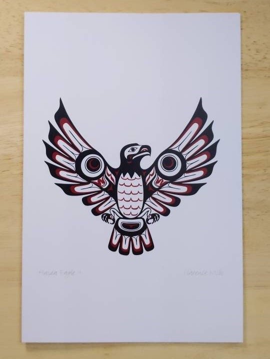 Haida Eagle II by Clarence Mills Haida Artist 6"x9" art card