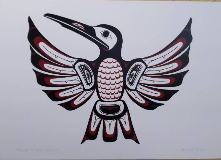 Haida Hummingbird by Clarence Mills Haida Artist 6"x9" art card