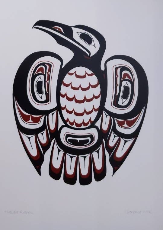 Haida Raven by Clarence Mills Haida Artist 6"x9" art card