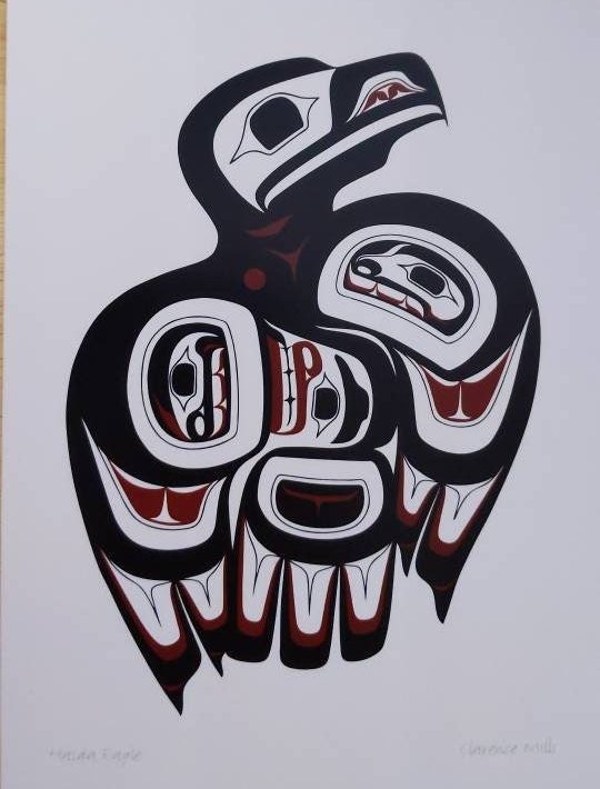 Haida Eagle by Clarence Mills Haida Artist 6"x9" art card