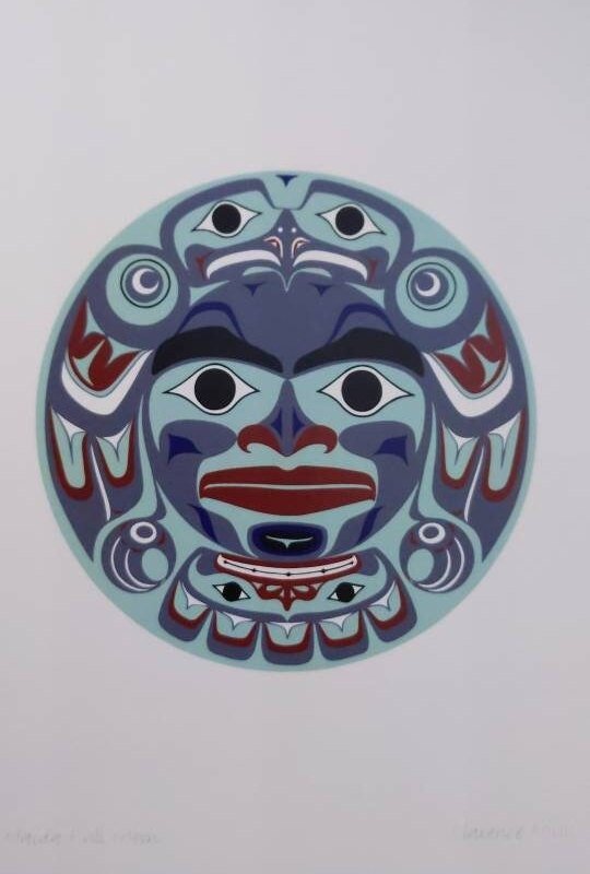 Haida Full Moon by Clarence Mills Haida Artist 6"x9" art card