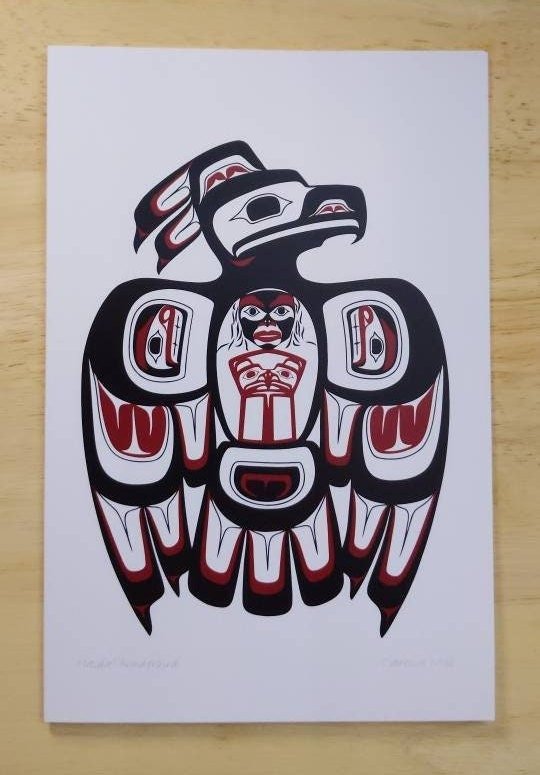 Haida Thunderbird by Clarence Mills Haida Artist 6"x9" art card