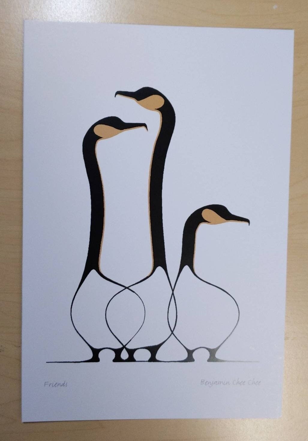 Friends by Benjamin Chee Chee Ojibway Artist 6"x9" Art Card
