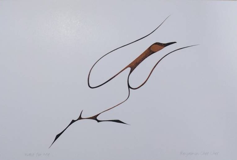 Wait For Me by Benjamin Chee Chee Ojibway Artist 6"x9" Art Card