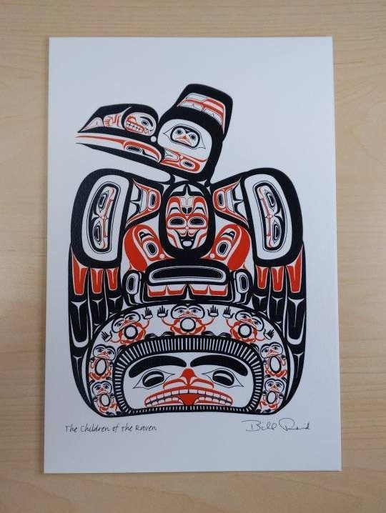 The Children Of Raven by Bill Reid Haida Artist 6"x9" Art Card