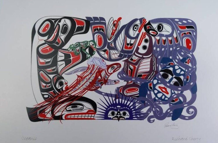 Oceanic by Richard Shorty Northern Tutchone Yukon Artist 6"x9" Art Card
