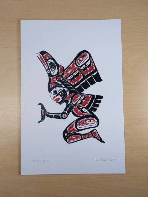 Transformation by Richard Shorty Northern Tutchone Yukon Artist 6"x9" Art Card