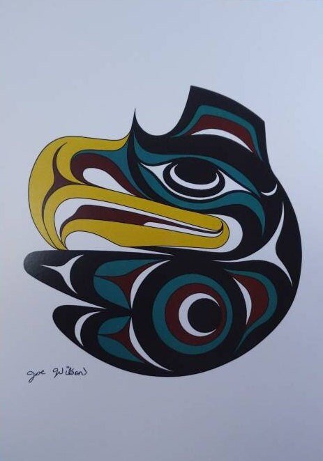 Small Eagle by Joe Wilson Salish Artist 6"x9" Art Card