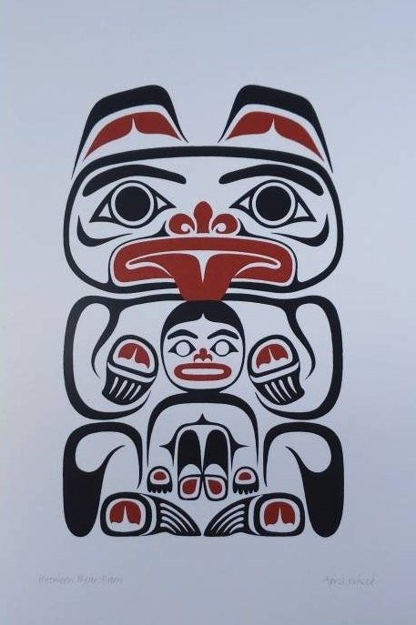 Between Bear Paws by April White Haida Artist 6"x9" Art Card