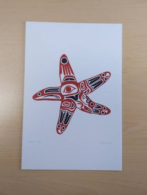 Raven Star by April White Haida Artist 6"x9" Art Card