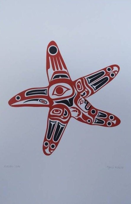 Raven Star by April White Haida Artist 6"x9" Art Card