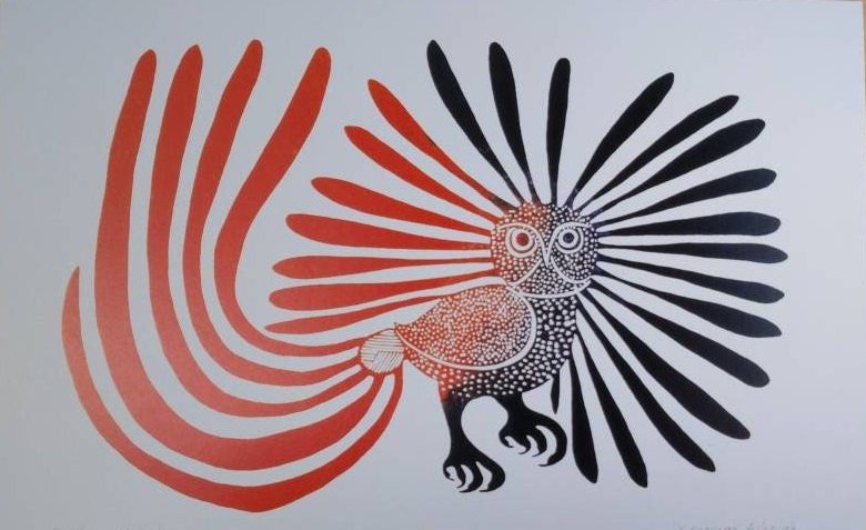 Enchanted Owl by Kenojuak Ashevak Inuit Artist 6"x9" Art Card
