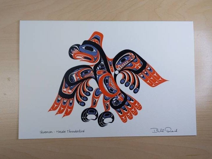 Skiamsm Haida Thunderbird by Bill Reid Haida Artist 6"x9" Art Card