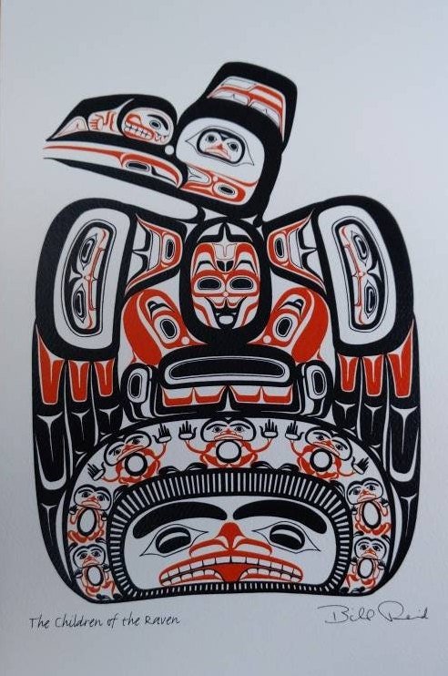 The Children Of Raven by Bill Reid Haida Artist 6"x9" Art Card