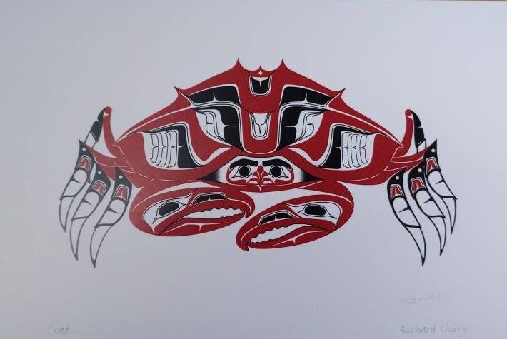 Crab by Richard Shorty Northern Tutchone Yukon Artist 6"x9" Art Card