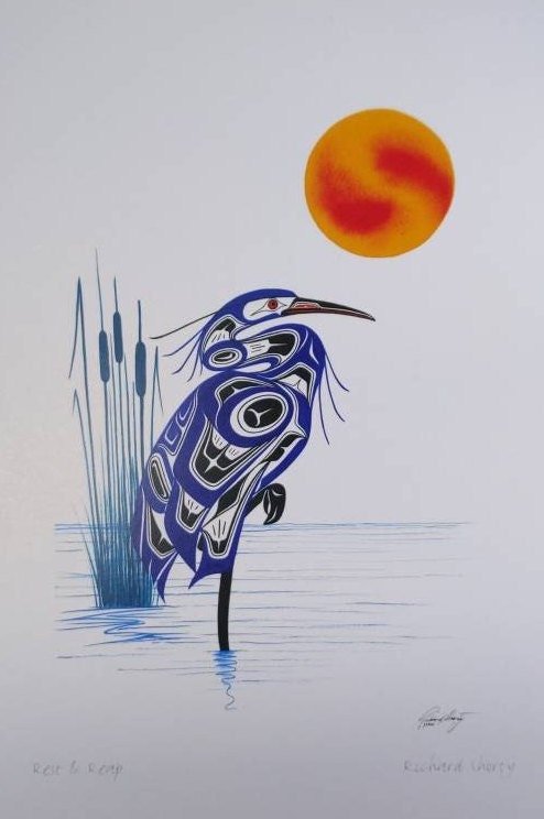Rest and Reap by Richard Shorty Northern Tutchone Yukon Artist 6"x9" Art Card
