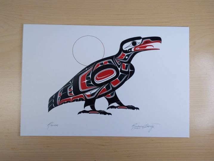 Raven by Richard Shorty Northern Tutchone Yukon Artist 6"x9" Art Card