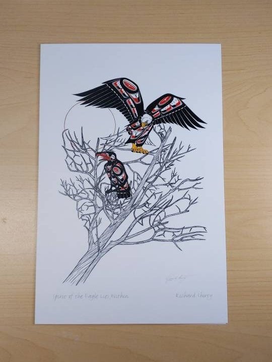 Spirit of the Eagle Lies Within by Richard Shorty Northern Tutchone Yukon Artist 6"x9" Art Card