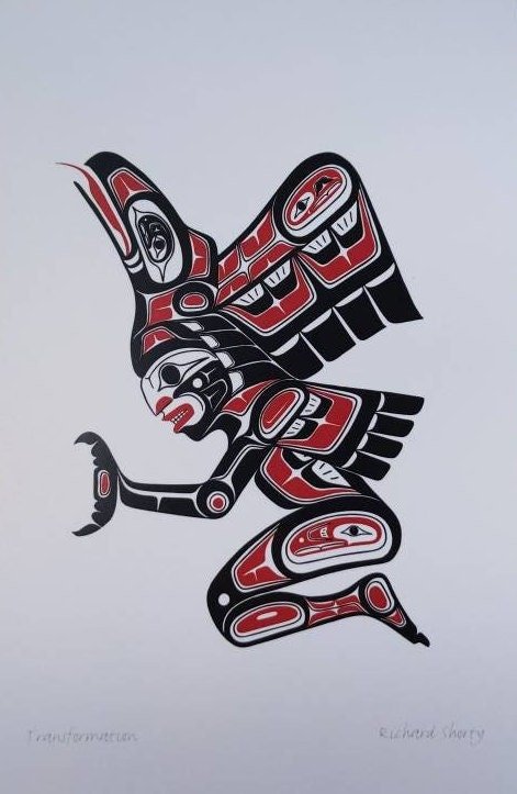 Transformation by Richard Shorty Northern Tutchone Yukon Artist 6"x9" Art Card