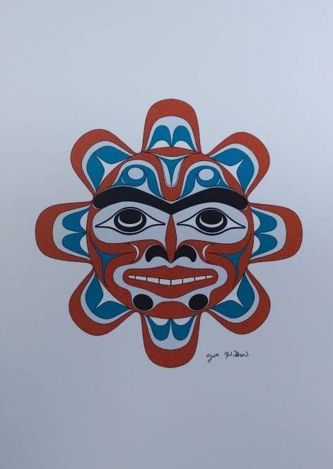 Copper Sun by Joe Wilson Salish Artist 6"x9" Art Card