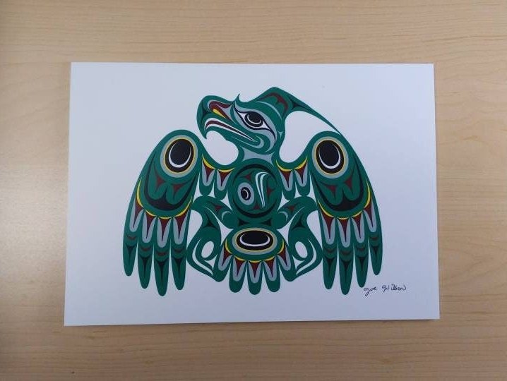 Eagle by Joe Wilson Salish Artist 6"x9" Art Card
