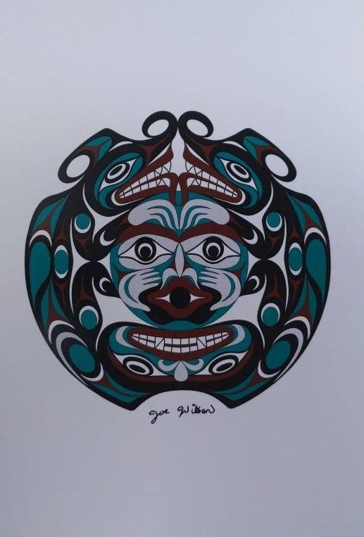 Two-Headed Serpent by Joe Wilson Salish Artist 6"x9" Art Card