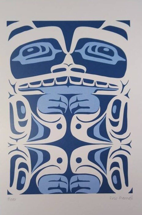 Bear by Eric Parnell Haida Artist 6"x9" Art Card