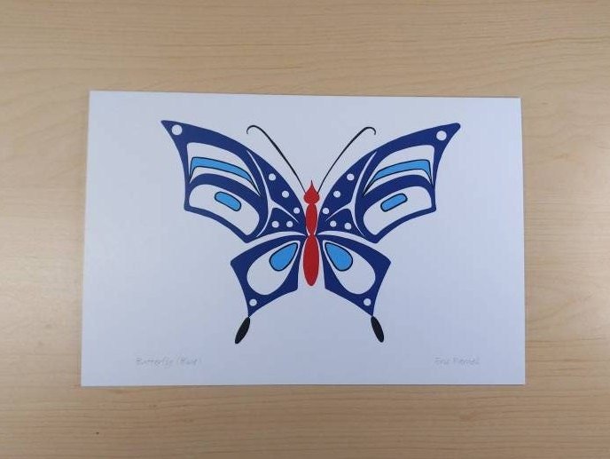 Butterfly Blue by Eric Parnell Haida Artist 6"x9" Art Card