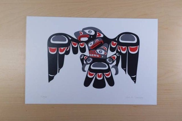 Eagle Crest by John A Sharkey Coast Salish Artist 6"x9" Art Card