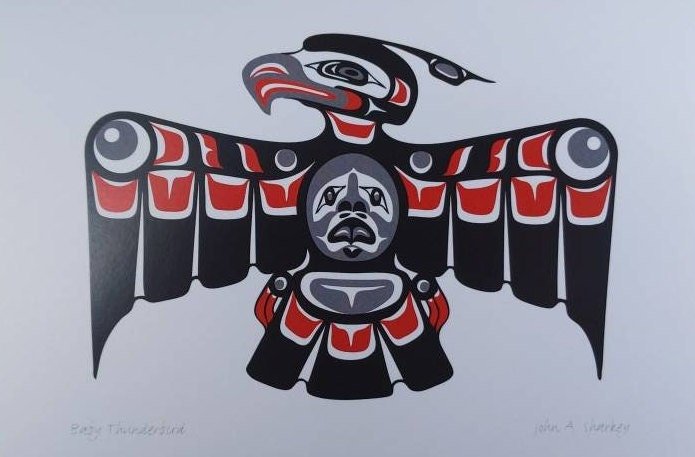 Baby Thunderbird by John A Sharkey Coast Salish Artist 6"x9" Art Card