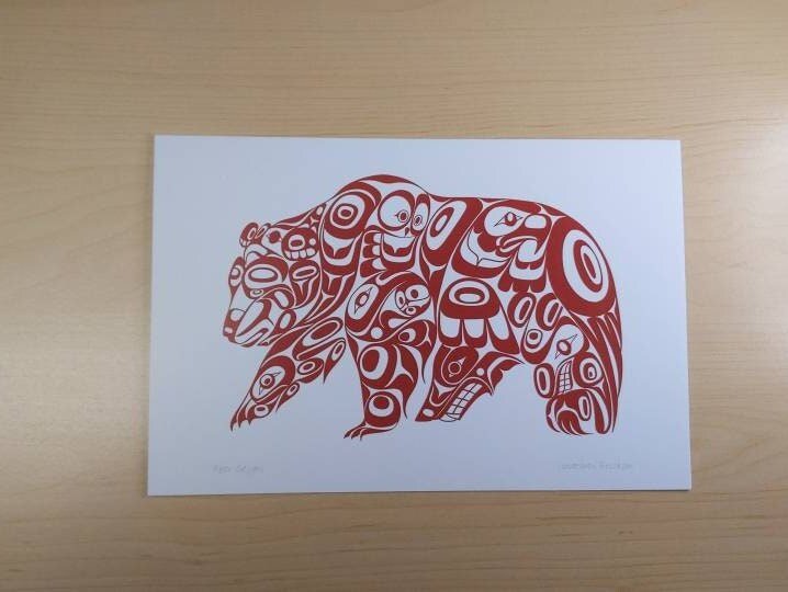 Bear Design by Jon Erickson Gitxsan Artist 6"x9" Art Card