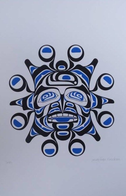 Sun by Jon Erickson Gitxsan Artist 6"x9" Art Card
