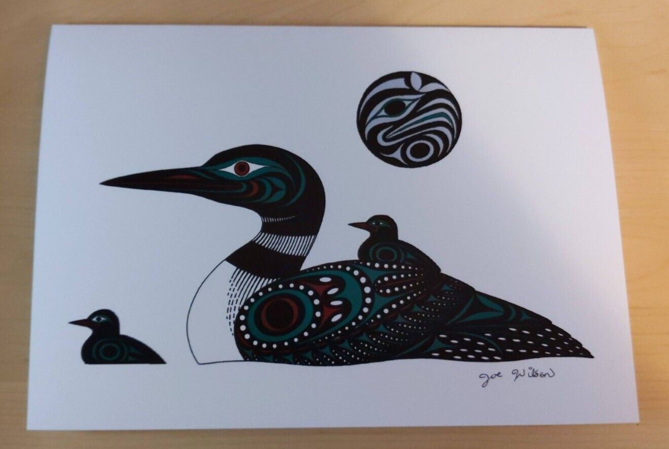 Loon by Joe Wilson Salish Artist 6"x9" Art Card