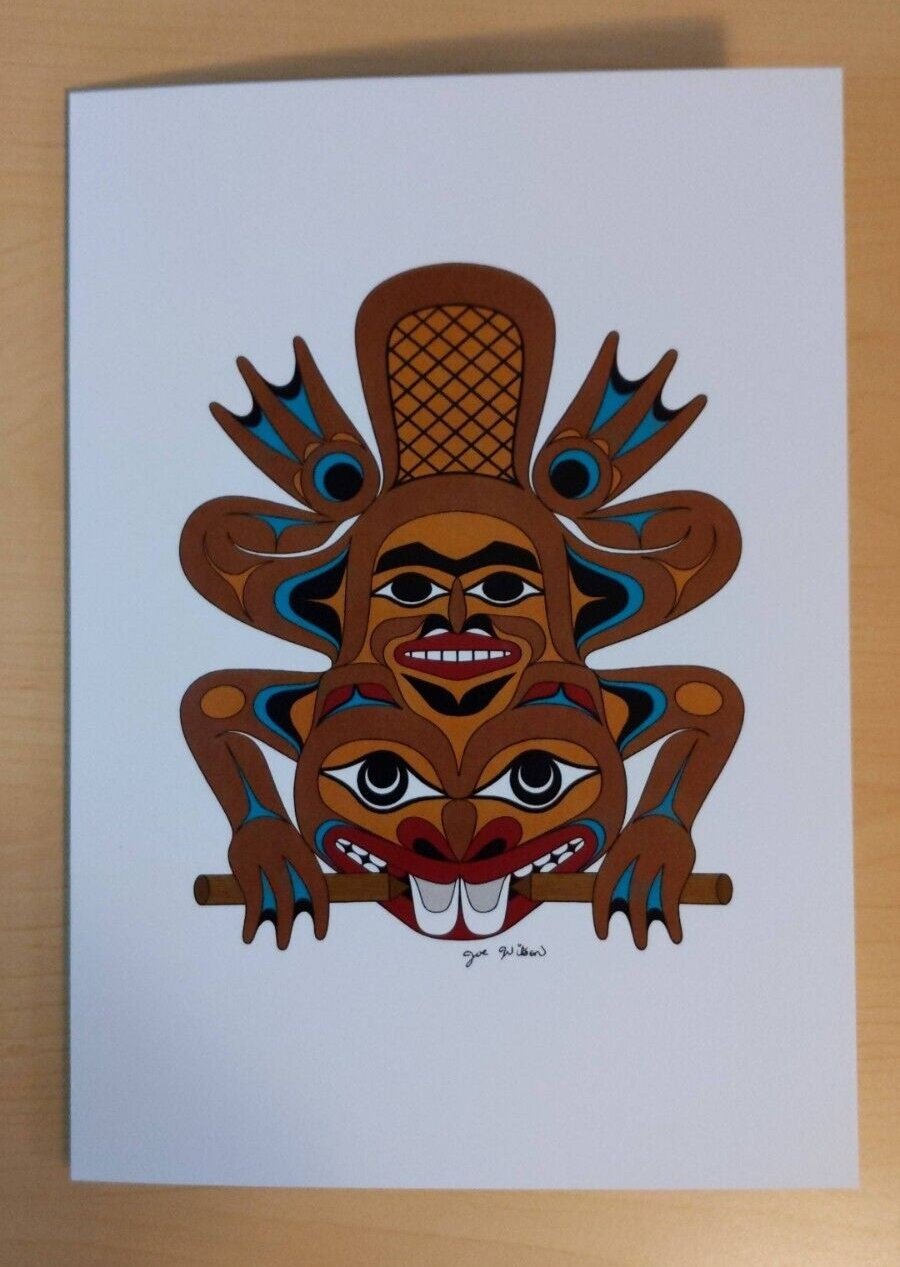 Salish Beaver by Joe Wilson Salish Artist 6"x9" Art Card