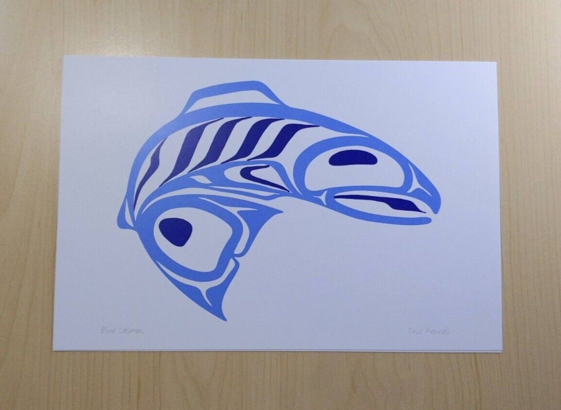 Salmon by Eric Parnell Haida Artist 6"x9" Art Card